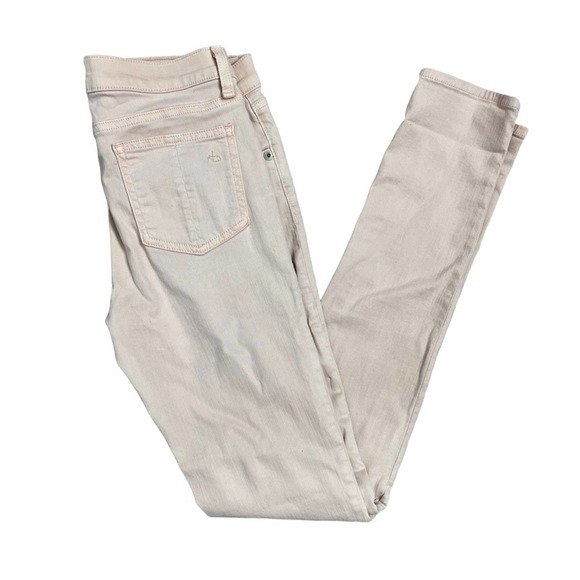 Rag & Bone The Skinny Stretch Denim Jeans in Distressed Blush 26 - Picture 4 of 8
